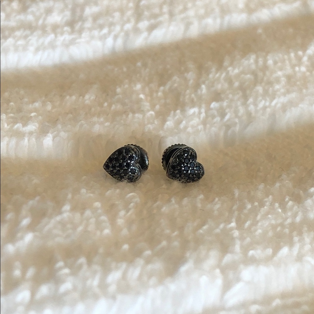 Earrings Screwbacks - Black Micropave